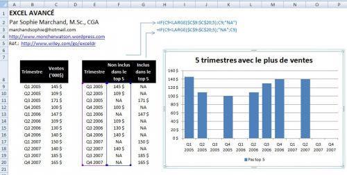 Top 5 ventes 5 EXCEL: METTRE EN VALEUR VOS MEILLEURS RÉSULTATS DANS UN GRAPHIQUE