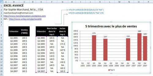 Top 5 ventes 4 EXCEL: METTRE EN VALEUR VOS MEILLEURS RÉSULTATS DANS UN GRAPHIQUE