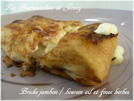 Brick jambon et boursin ail et fines herbes bricks jambon boursin ail et fines herbes1