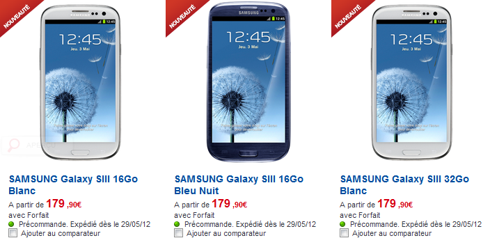 SFR : Samsung Galaxy S3 en pré-commande !