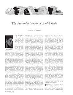 The Perennial Youth of André Gide, par Justin O'Brien