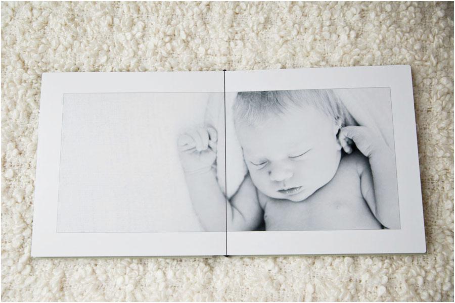 a spread page in our newborn photo album