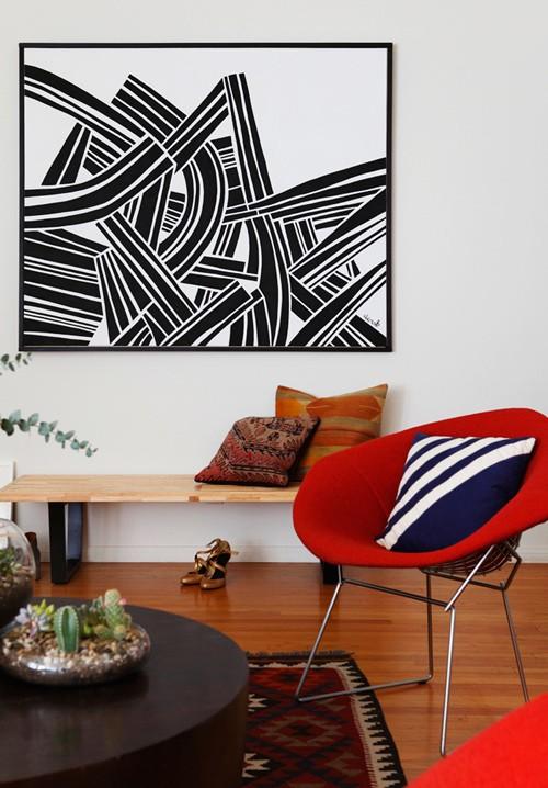 DECOuvrir-graphique A black & white graphic and geometric mix