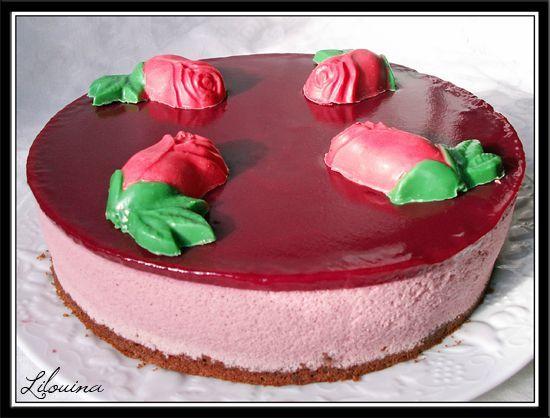 Bavarois à la framboise sur gâteau au chocolat... bavaroisframboise02