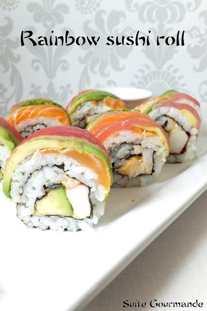 Rainbow sushi roll