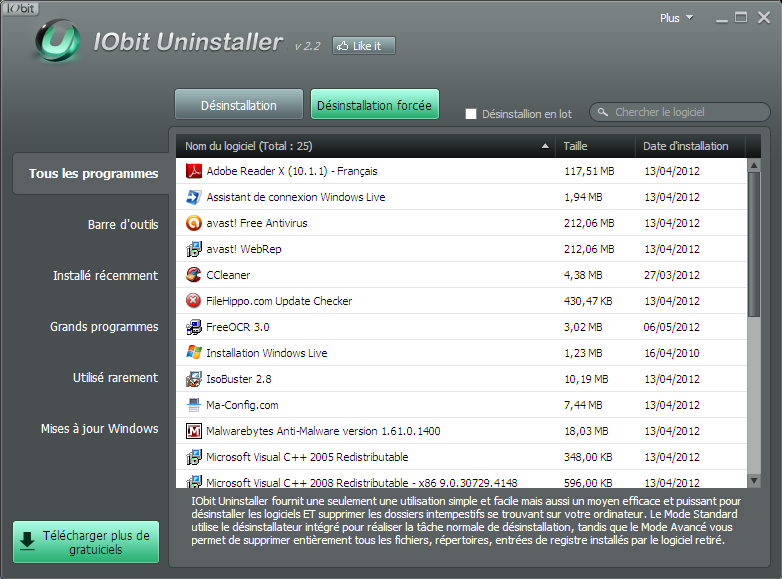 Iobit uninstaller iobit uninstaller desinstaller vos logiciels