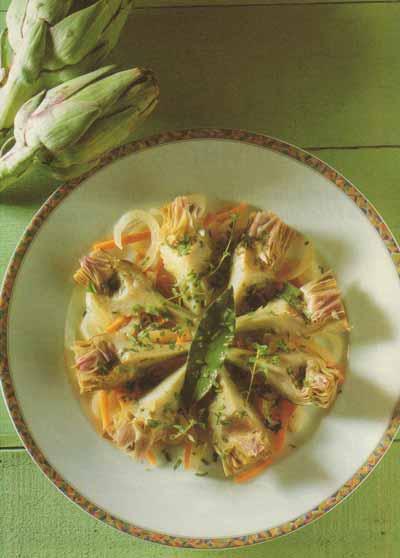 a Cocotte d’artichauts violets en barigoule