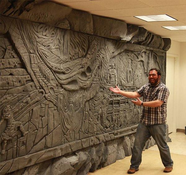 alduin_wall alduin wall Les bureaux de Bethesda se décorent aux couleurs de Skyrim