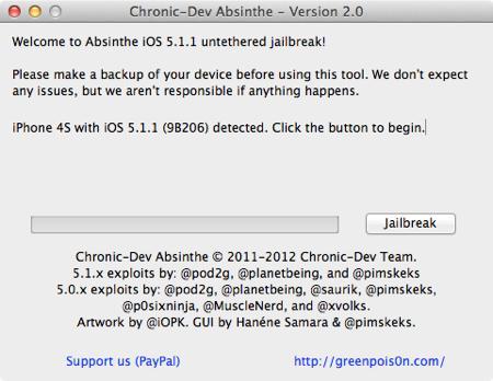 Tutoriel : Jailbreak untethered iOS 5.1.1 avec Absinthe 2.0