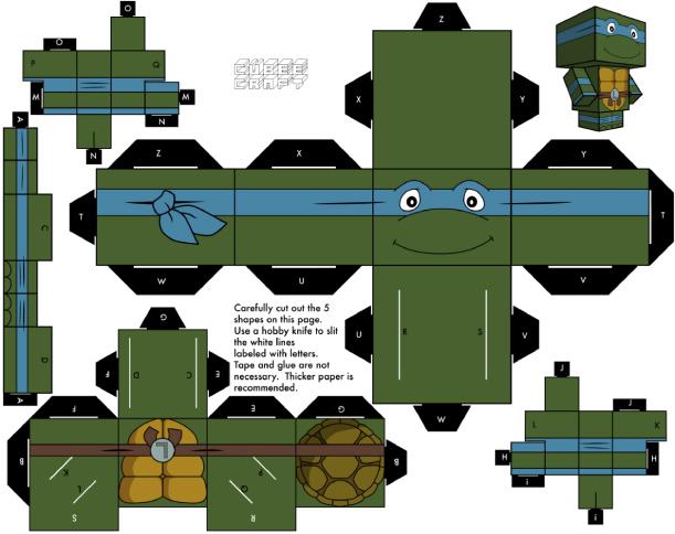 Papertoys Tortues Ninja (x 5)