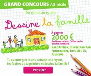 Du 15 mai au 15 juin, A2micile lance le grand concours « Dessine ta famille ». Du 15 mai au 15 juin, A2micile lance le grand concours « Dessine ta famille ».