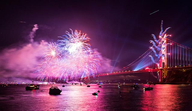 Magnifique feu d’artifice pour les 75 ans du Golden Gate