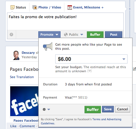 facebook page ptomotion Page Facebook: statistiques de vos publications et payez pour augmenter votre visibilité