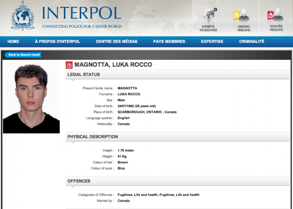 Capture d’écran 2012-06-02 à 16.36.03 ATTENTION : Luka Rocco Magnotta, meurtrier présumé canadien pourrait être en France