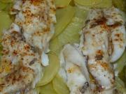 Cliquez pour agrandir : Filet de poisson sur pommes de terre au four Filet de poisson sur pommes de terre au four