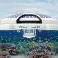 Vision sous-marine du solar floating resort