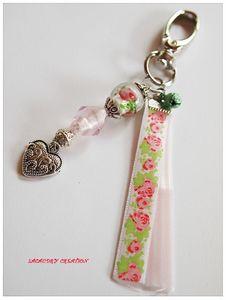 bijoux de sac romantique rose et vert