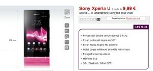 Bon plan – Sony Xperia U pour 0.99€ Sony Xperia U