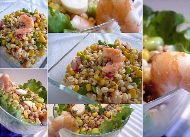 Salade de blé aux crevettes et aux fèves Salade de blé aux crevettes et aux fèves