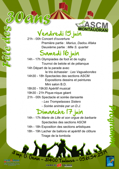 Fête des 30 ans de l'ASCM Fête des 30 ans de l'ASCM