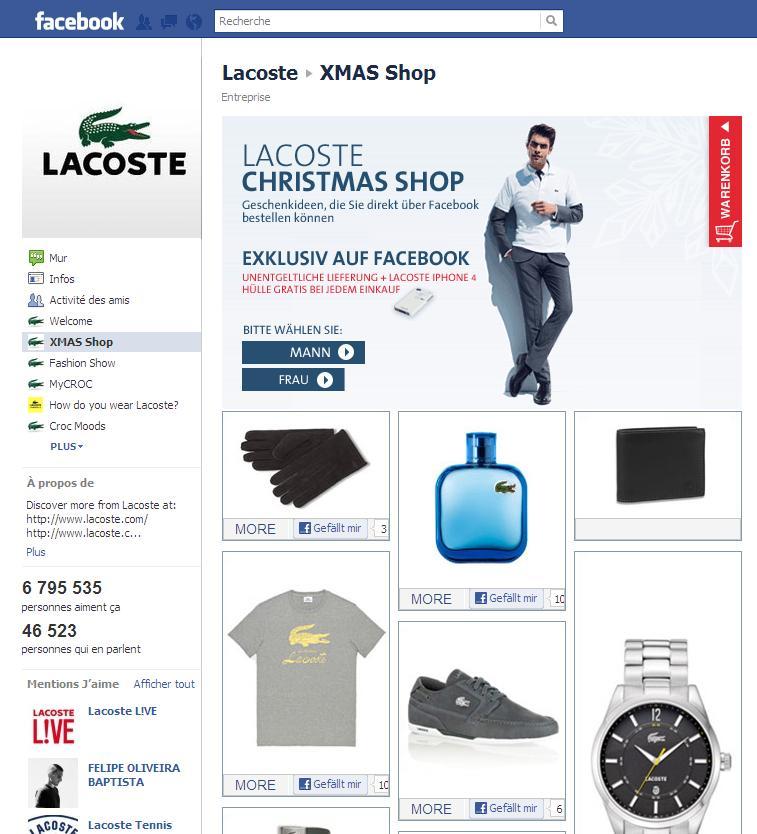 F-boutique Lacoste créée par Boosket pour les fêtes de noël