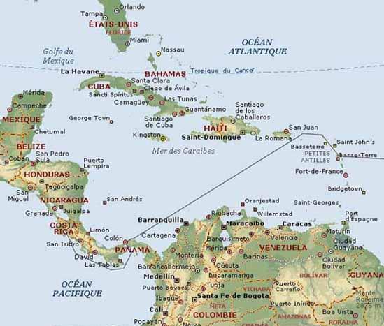 Des Antilles au Pacifique