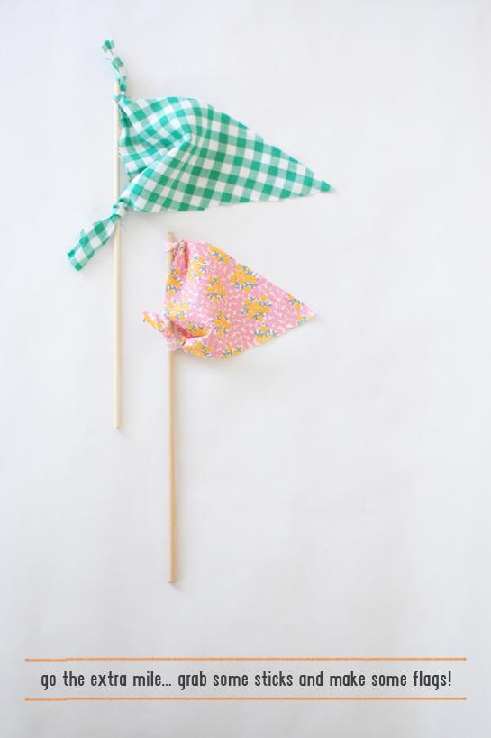 Guirlande tissu made in easy no fuss, no sew triangle bunting