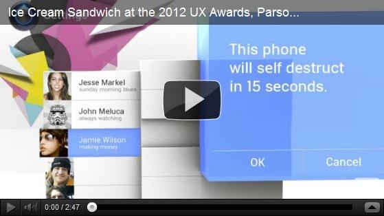 ICE Cream Sandwich reçoit le prix d'or au Parson UX Awards