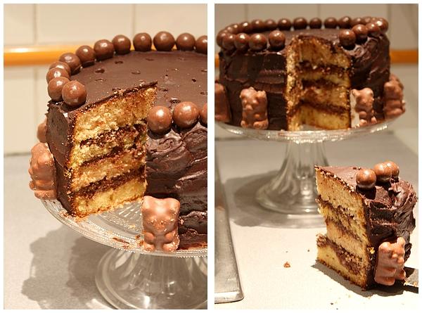 GateauCroustiChoco5 Gâteau crousti choco : Premier essai de sky high cake (ou layers cake)