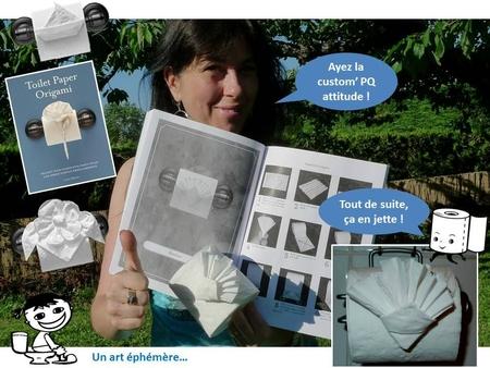 J'ai testé... La vie secrète des cuvettes (tome 2) : des livres sur le papier toilette (papier Q ou PQ pour les intimes) blog papier toilette origami PQ pq papier Q customisé