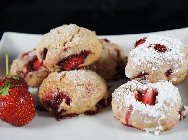 Recette de biscuits fraises et rhubarbe