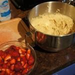 Étape 4 de la recette de biscuits fraises et rhubarbe