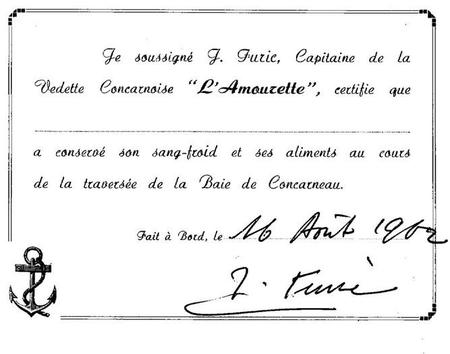 Certificat de croisière Amourette-diplome