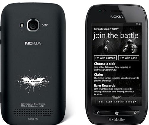 Le Nokia Lumia 710 aussi aux couleurs de Batman : The Dark Knight Rises