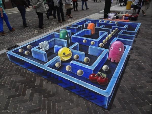 3dstreetpaintingpacman01 Pac-Mac 3D Street Painting