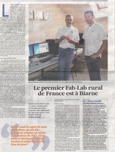 Voix du Jura : Le premier FabLab rural de France est à Biarne