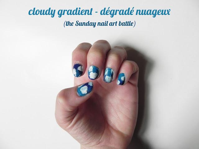 the Sunday nail art battle : clouds VS rainbow ☁