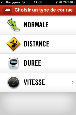 Nike+ iPhone - Choix séance L ’application Nike+ sur iPhone à jour et gratuite !
