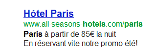 Exemple annonce google adwords