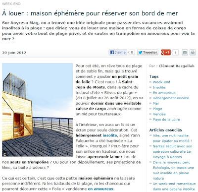 À louer : maison éphémère pour réserver son bord de mer À louer : maison éphémère pour réserver son bord de mer