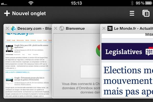 chrome iphone 2 Google Chrome pour iOS : un excellent navigateur Web pour votre iphone ou iPad