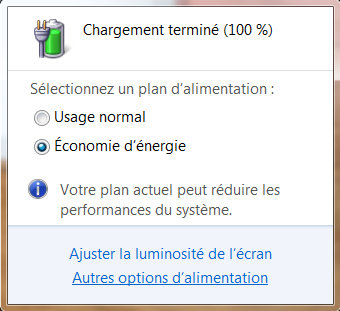 autre option alimentation optimiser autonomie