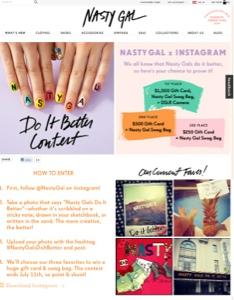 La campagne Nasty Gal sur Instagram La campagne Nasty Gal sur Instagram