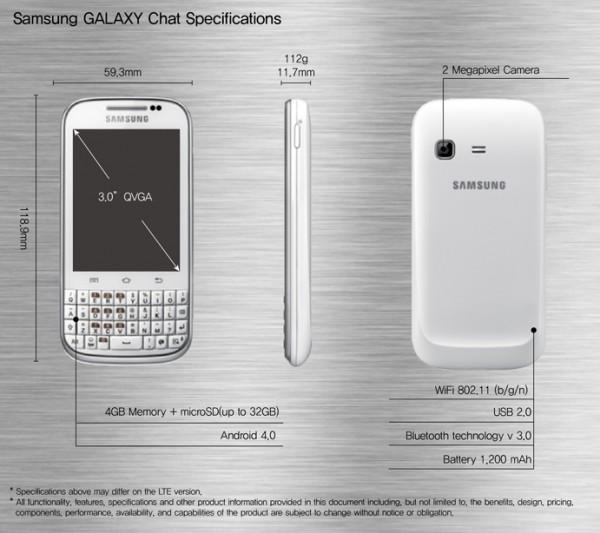Le Samsung Galaxy Chat annoncé