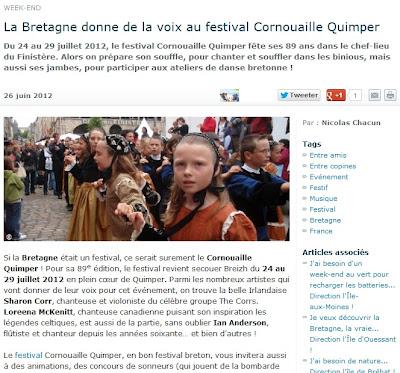 La Bretagne donne de la voix au festival Cornouaille Quimper La Bretagne donne de la voix au festival Cornouaille Quimper