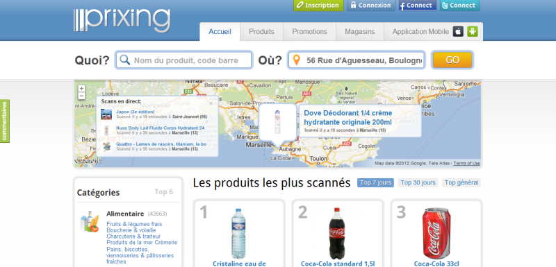 page accueil prixing Prixing, un comparateur de prix mobile au service du consommateur