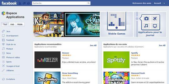 Espace Applications Facebook Facebook App Center : Un lancement mondiale !