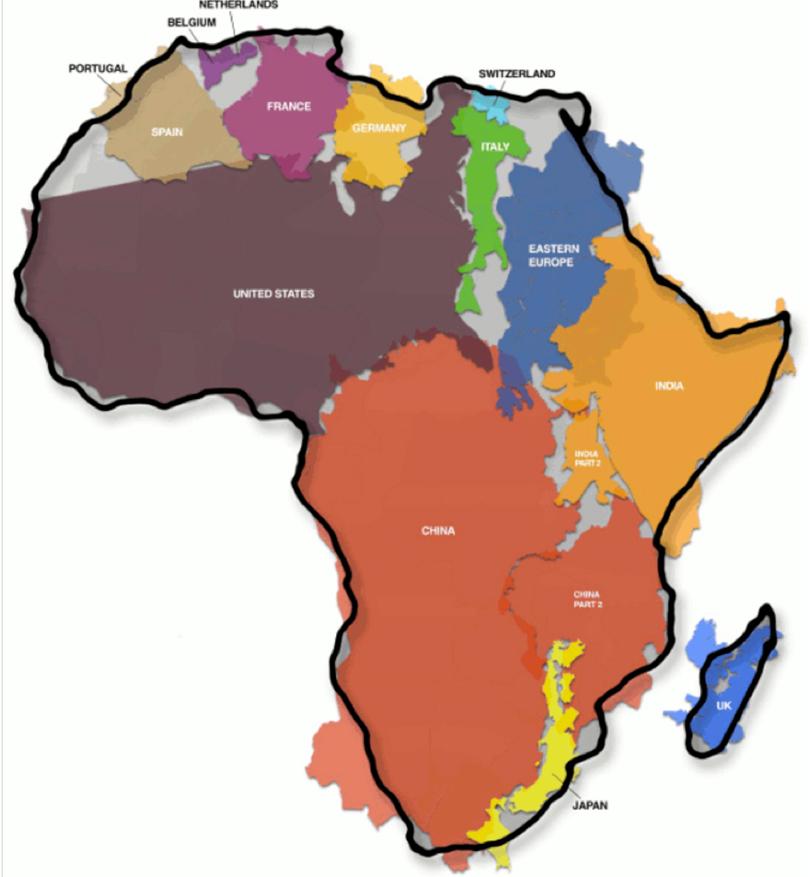 L’Afrique est plus grande qu’on ne le pense généralement