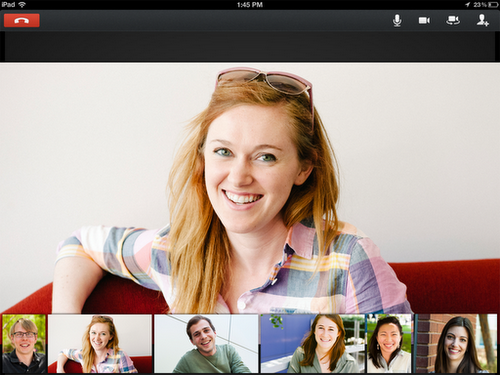 03 ipad hangout landscape Google+ pour iPad : une super application de visioconférence