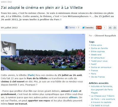 J’ai adopté le cinéma en plein air à La Villette J’ai adopté le cinéma en plein air à La Villette